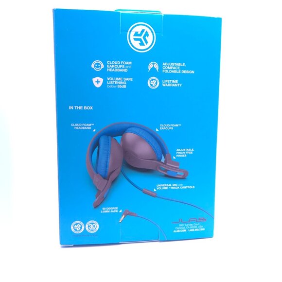 JLAB JBuddies Studio 2 On-Ear Folding Kids Headphones Grey/Blue - New Sealed - Picture 5 of 8